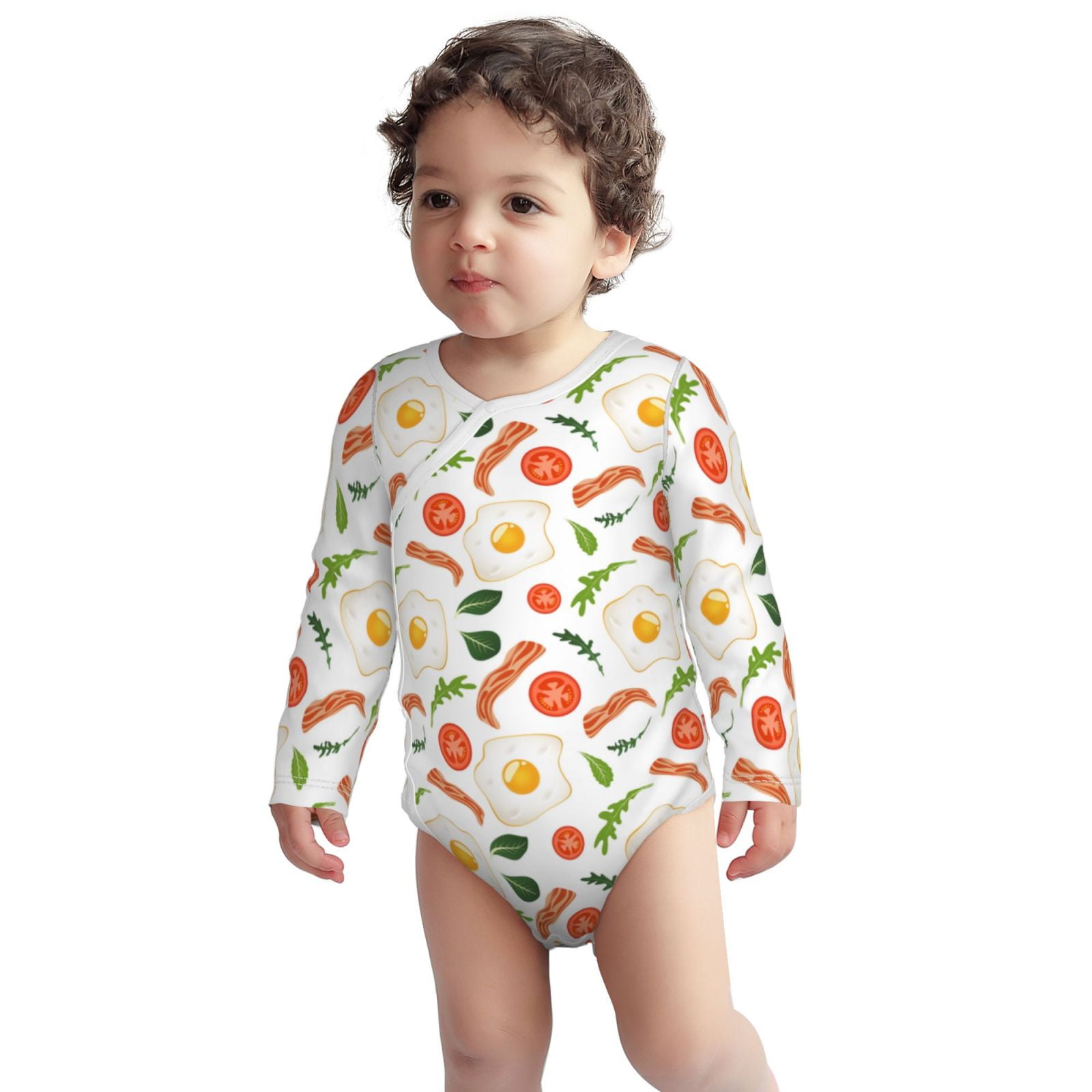 Cotton Baby Onsies, Bacon Vegetable Hobo Eggs Long Sleeve Unisex