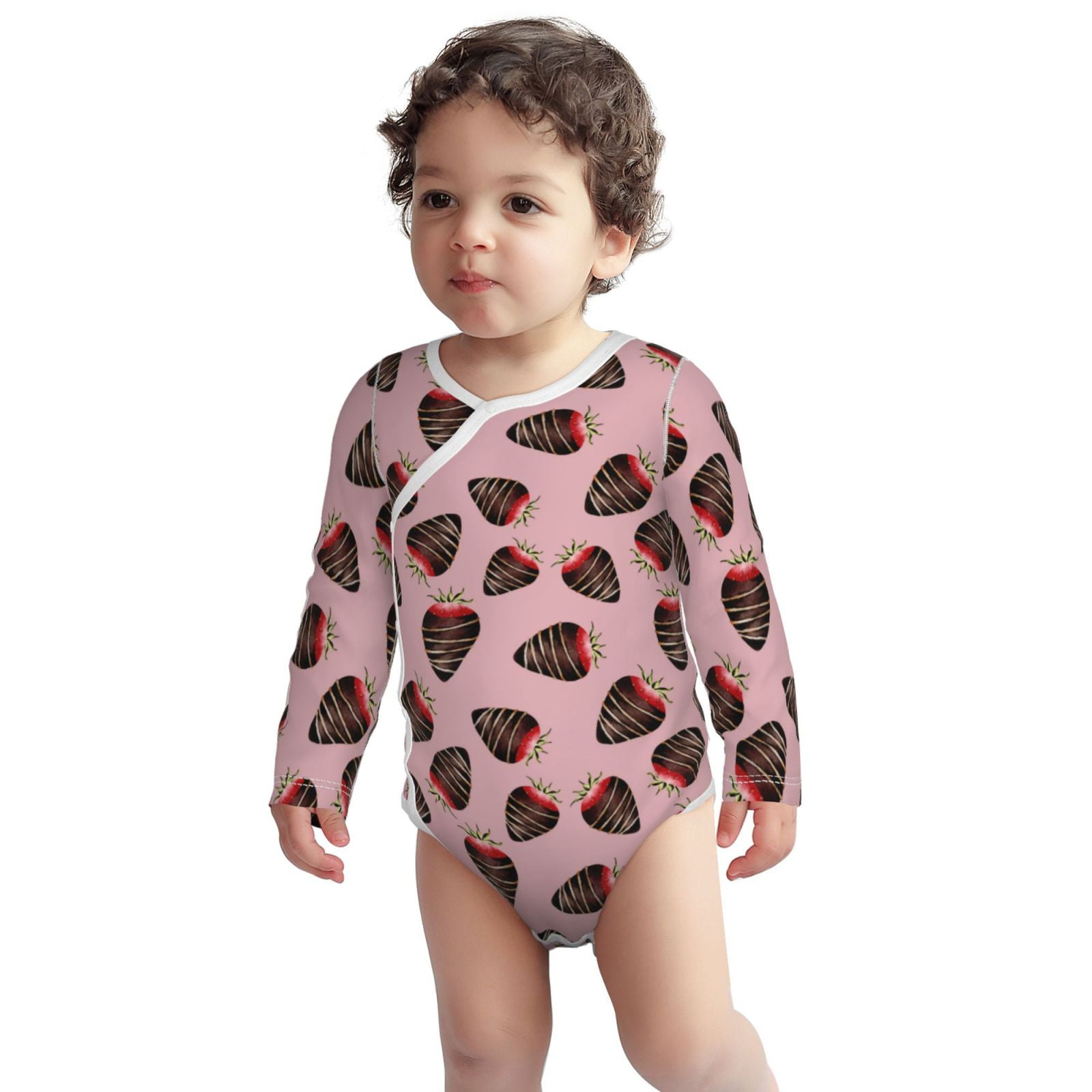 Cotton Baby Onsies, Chocolate Print No.J910 Unisex Newborn Baby Long