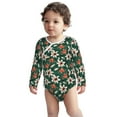 Cotton Baby Onsies, Lilies Flowers Green Long Sleeve Unisex Newborn