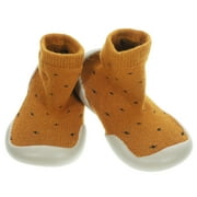 Cotton Baby Slipper Sock Skid Resistance Baby Slipper Sock Warm Baby Footgear Winter Baby Prewalker (Yellow Size 20/21)