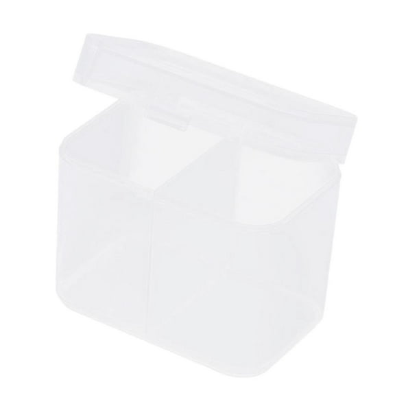 Cotton Ball and Swab Holder 2 Divided Compartments with Lid Waterproof Bathroom Organizers Small Storage Containers, Makeup Organization Home Storage