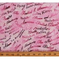 thumbnail image 1 of Cotton Ballet Classes Words Phrases Kids Pink Cotton Fabric Print by the Yard (9841P-02), 1 of 1