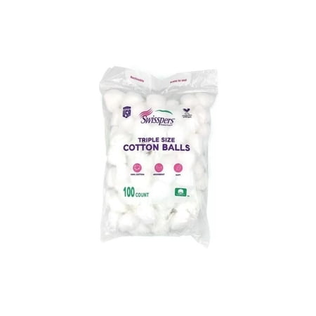 Cotton Balls 100% Premium Pure Triple Size Luxury Sized Wool Soft and Absorbent for Skin Remedies - 100 Pieces