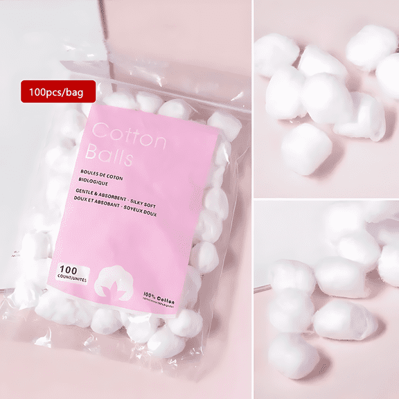 Cotton Balls, (3pack) 300 Count - Soft, Multipurpose Cotton Balls for Makeup Removal (0.3g/ball) White