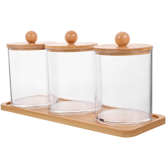 Cotton Balls Dressers Vanity Table Transparent Boxes Clear Jars Bathroom Storage Organizer Dispensers Makeup Household