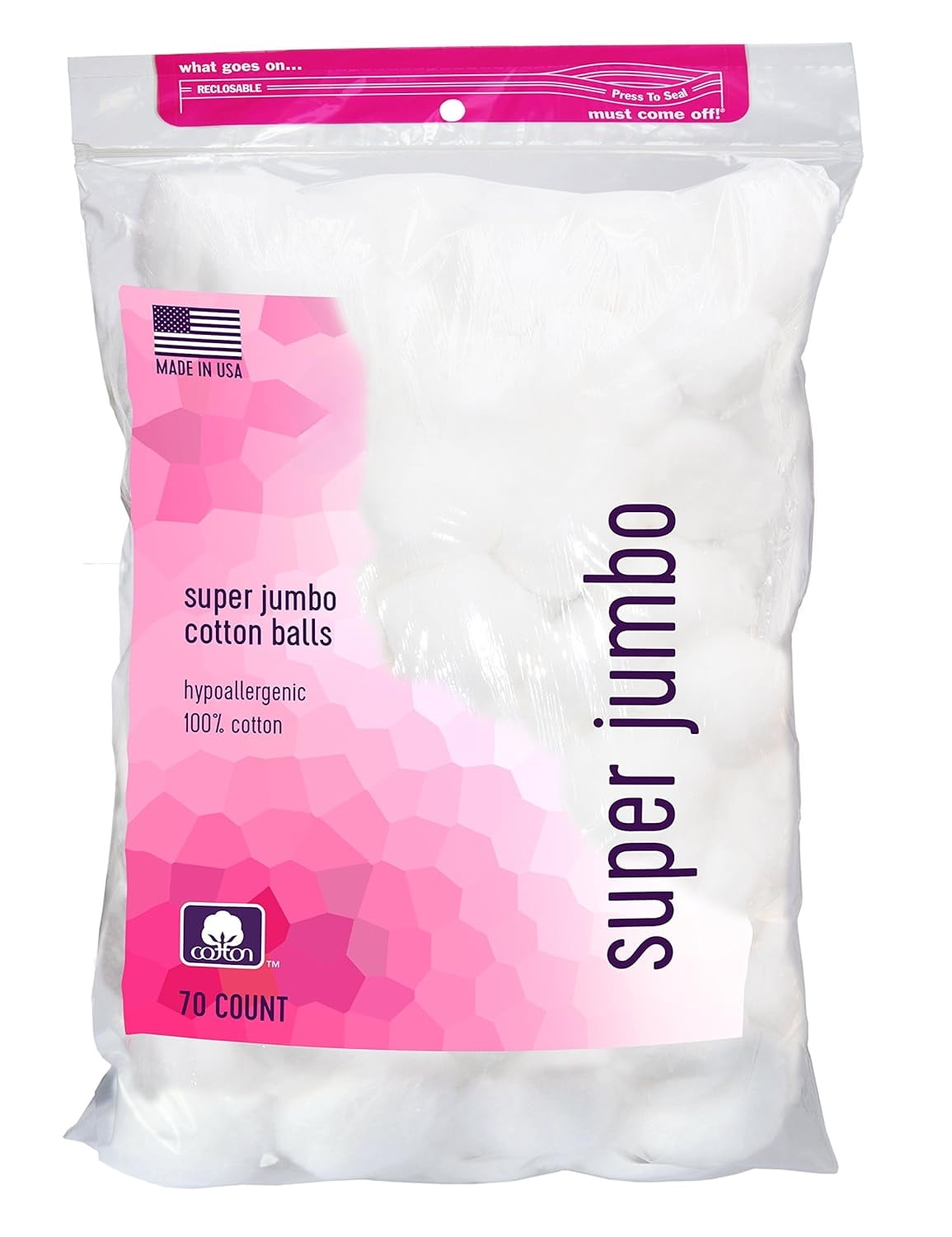 Cotton Balls Jumbo Plus Size, 70 Count