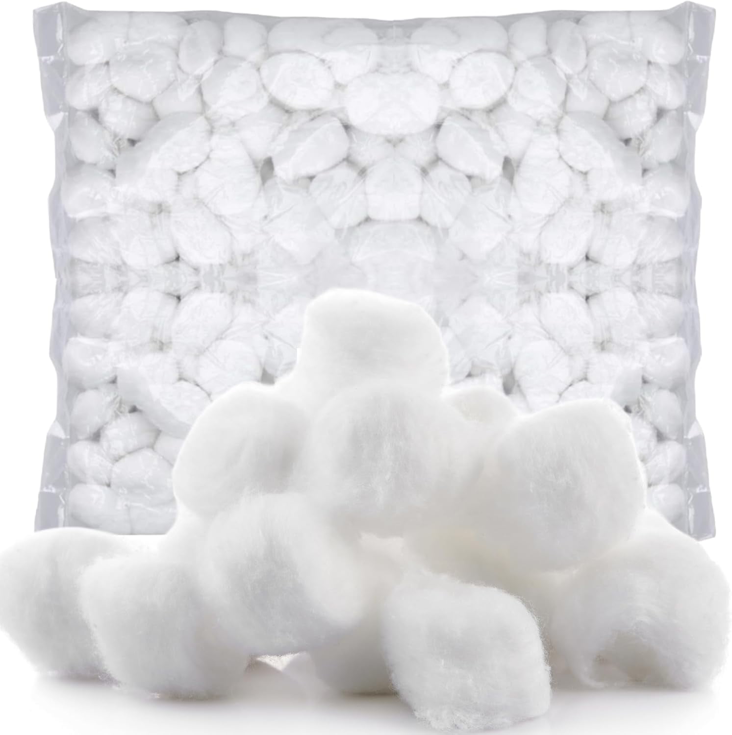 Cotton Balls [Pack of 2000] Medium 1 Inch Non-Sterile Absorbent 100% Cotton Prepping Balls for Make-Up, Nail Polish Removal, Applying Oil Lotion or Powder, Crafts