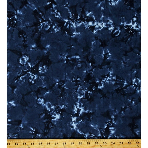 Cotton Banyan Batiks Community Garden Broken Glass Royal Blue Shattered Marble-Look Cotton Fabric Print by the Yard (80715-45)
