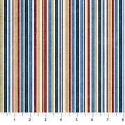 Cotton Barcode Stripes Blue Red USA America Patriotic Stonehedge Stars and Stripes Northcott Cotton Fabric Print by the Yard 23462-49