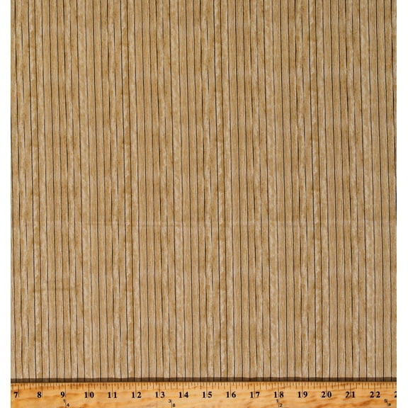 Cotton Barn Wood Boards Floorboards Wooden Planks Tree Farm Timber Lumber Landscape Medley Oak Cotton Fabric Print by the Yard (357OAK)