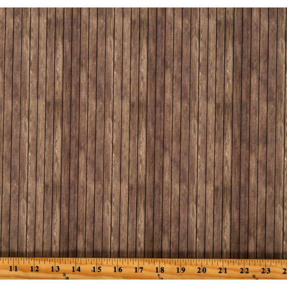 Cotton Barn Wood Planks Barnyard Blenders Wood Brown Cotton Fabric Print by the Yard (12021429)