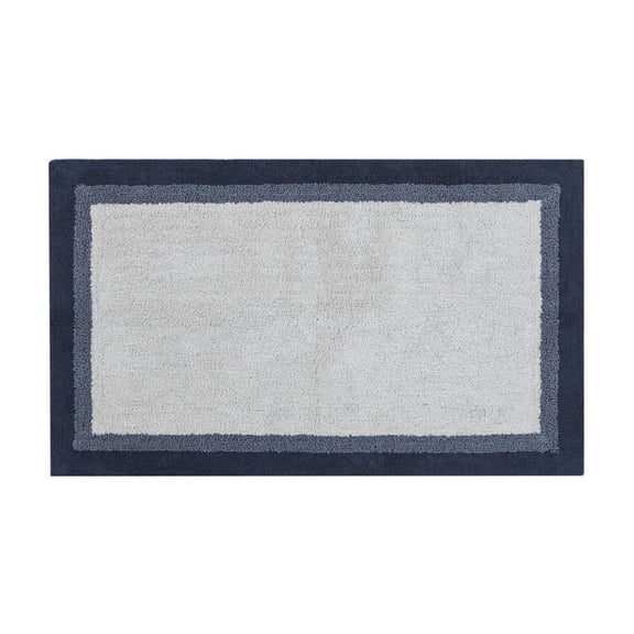 Cotton Bath Rug - 27x45 Inch Tufted Bathroom Mat - Soft Absorbent Quick Drying - Non-Slip Latex Backing - Machine Washable Bathroom Decor