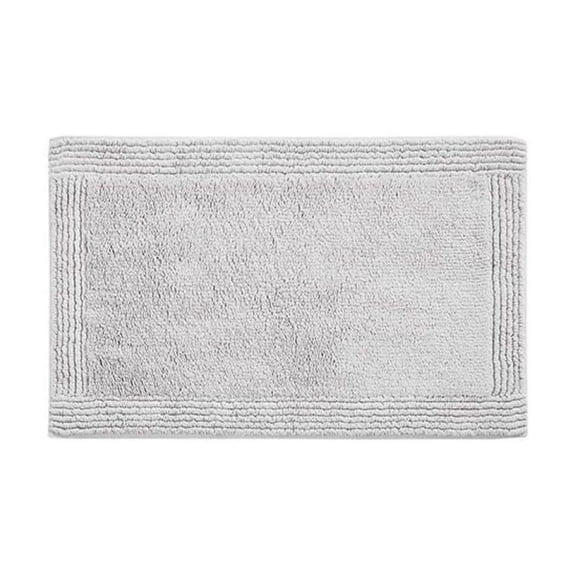 Cotton Bath Rug 3000 GSM - Reversible Tufted Rug - 21x34 Inch - 100% Cotton - Machine Washable - Grey Bathroom Rug