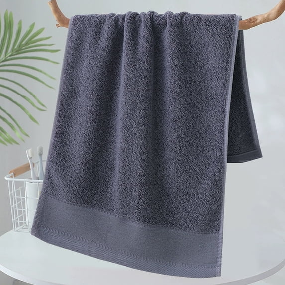 Cotton Bath Towel - Highly Absorbent Quick Dry Soft Face Towel for Bathroom, Gym, Travel, and Everyday Home Use, 12.99 X 28.74 Inch Gray