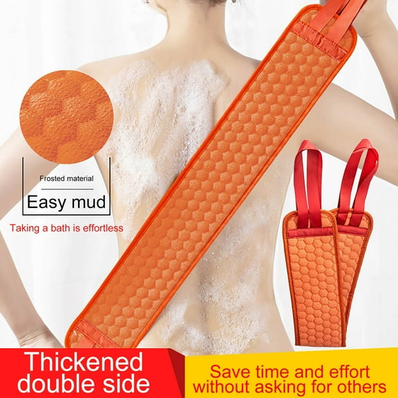 Cotton Bath Towel Polyester-Cotton, Bath Towel 1X Back Rubbing Towel (Orange-One Size)