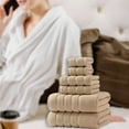thumbnail image 1 of Cotton Bath Towel Set 6 Piece, Highly Absorbent Quick Dry Soft Towels for Bathroom Gym Travel Everyday Use, 27.5 X 55 Inch, Coffee, 1 of 9