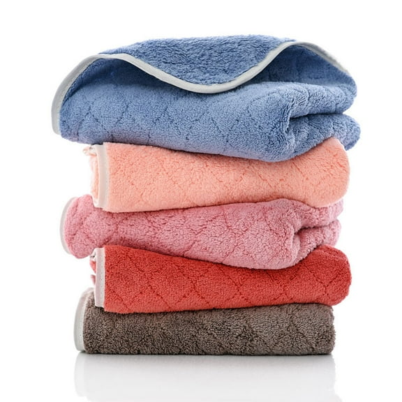 Cotton Bath Towel Set Super Soft Absorbent Quick Dry Face Towel, 75x35cm Large Size, Premium Hotel Quality Washcloth for Bathroom Spa Home, Single Pack Blue Gray Orange Pink Red