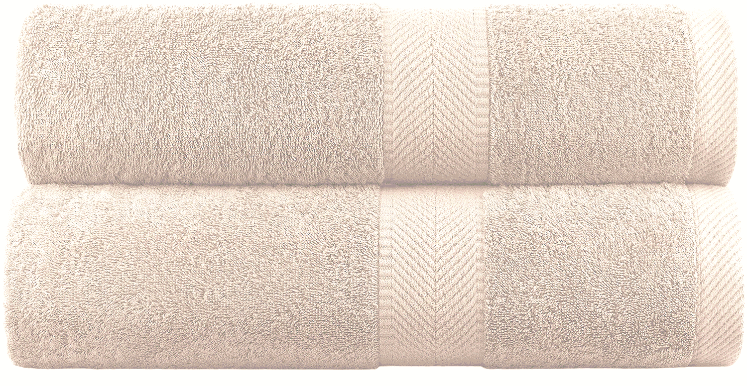 Beige Oversized Cotton Bath Sheet Set of 2