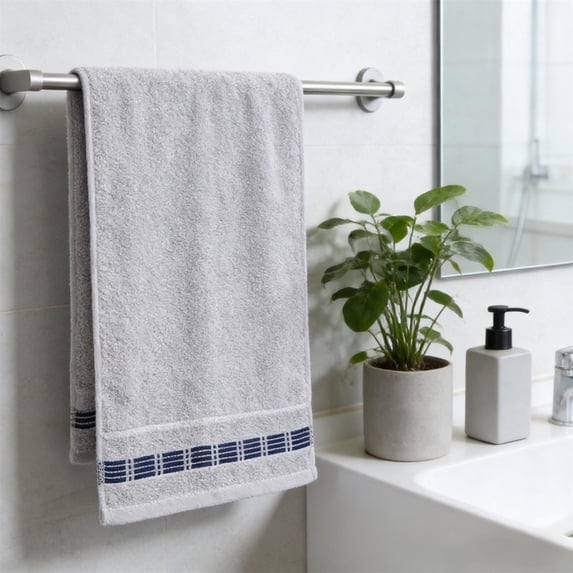 Cotton Bath Towels, Absorbent Terry Towels, Soft Quick-Dry Solid Color Towels for Bathroom, Large Size 74x34cm
