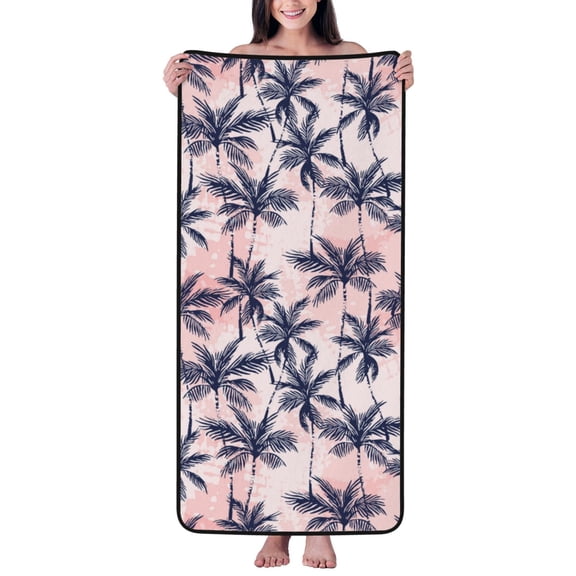 Cotton Bath Towels for Bathroom - Abstract tropics palm trees Microfiber Quick Dry Towels for Body Bath Sheets, Personalized Beach Towel, Soft Shower Towels for Travel Home Beach 27*55in