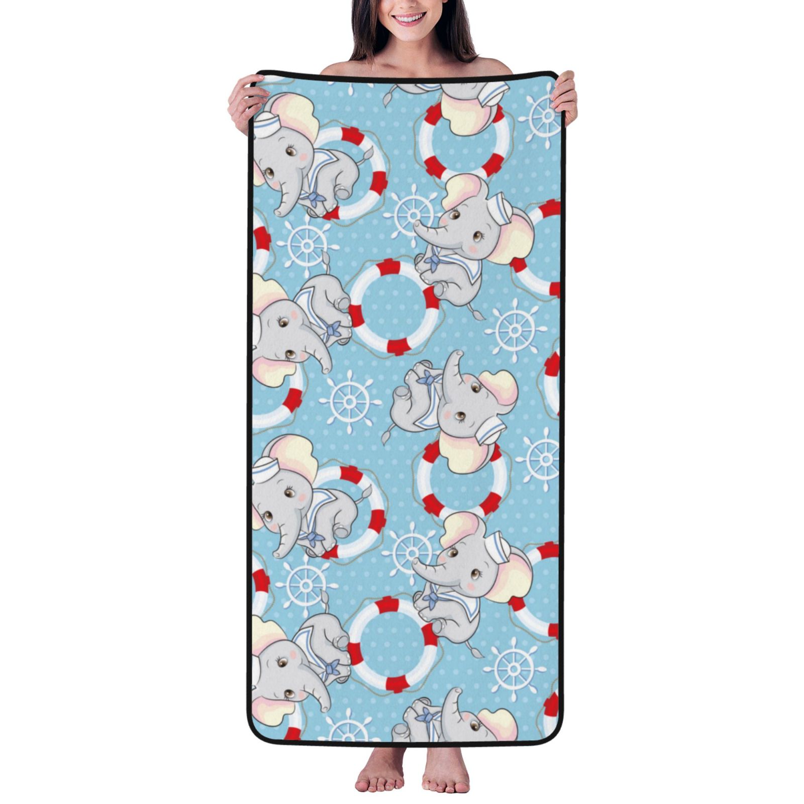 Cotton Bath Towels for Bathroom - Baby Elephant Microfiber Quick Dry Towels for Body Bath Sheets, Personalized Beach Towel, Soft Shower Towels for Travel Home Beach 27*55in