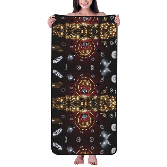 Cotton Bath Towels for Bathroom - Casino King And Playing Cards Microfiber Quick Dry Towels for Body Bath Sheets, Personalized Beach Towel, Soft Shower Towels for Travel Home Beach 27*55in