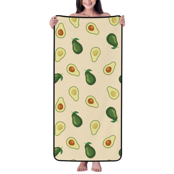 Cotton Bath Towels for Bathroom - Cute Avocado Microfiber Quick Dry Towels for Body Bath Sheets, Personalized Beach Towel, Soft Shower Towels for Travel Home Beach 27*55in
