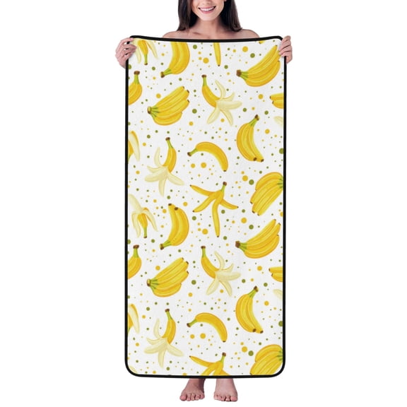 Cotton Bath Towels for Bathroom - Cute Banana Peel Microfiber Quick Dry Towels for Body Bath Sheets, Personalized Beach Towel, Soft Shower Towels for Travel Home Beach 27*55in