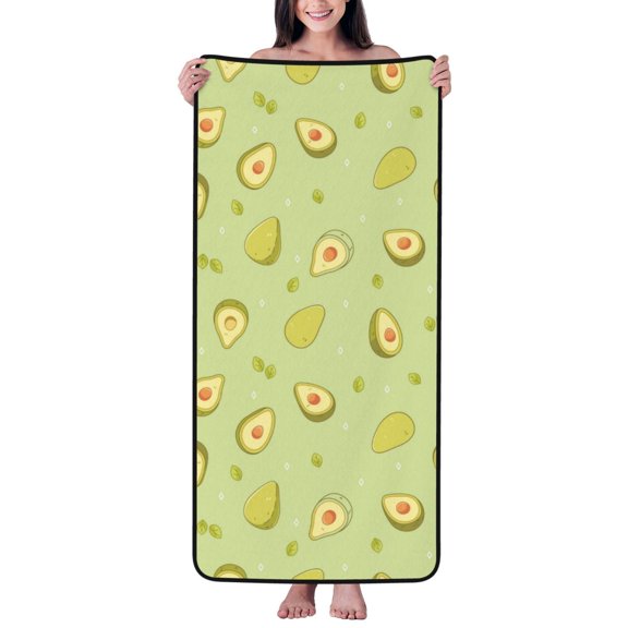 Cotton Bath Towels for Bathroom - Cute Sweet Avocado Microfiber Quick Dry Towels for Body Bath Sheets, Personalized Beach Towel, Soft Shower Towels for Travel Home Beach 27*55in