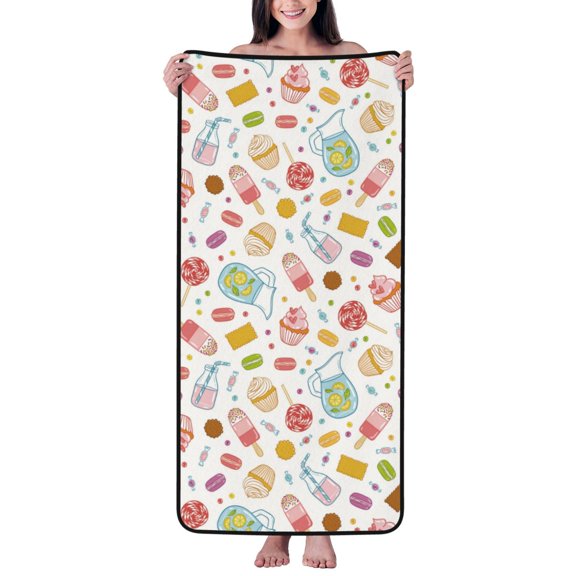 Cotton Bath Towels for Bathroom - Dessert Microfiber Quick Dry Towels for Body Bath Sheets, Personalized Beach Towel, Soft Shower Towels for Travel Home Beach 27*55in