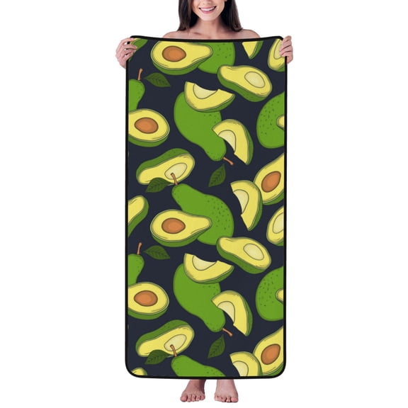 Cotton Bath Towels for Bathroom - Fresh Avocado Microfiber Quick Dry Towels for Body Bath Sheets, Personalized Beach Towel, Soft Shower Towels for Travel Home Beach 27*55in