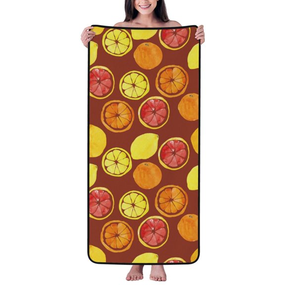 Cotton Bath Towels for Bathroom - Fruit Collage Microfiber Quick Dry Towels for Body Bath Sheets, Personalized Beach Towel, Soft Shower Towels for Travel Home Beach 27*55in