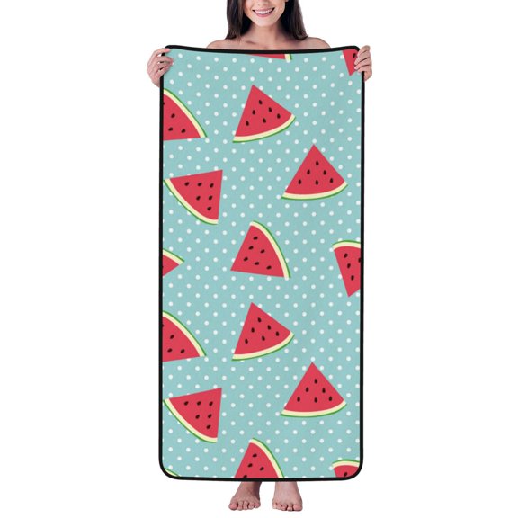 Cotton Bath Towels for Bathroom - Funny Watermelon Microfiber Quick Dry Towels for Body Bath Sheets, Personalized Beach Towel, Soft Shower Towels for Travel Home Beach 27*55in