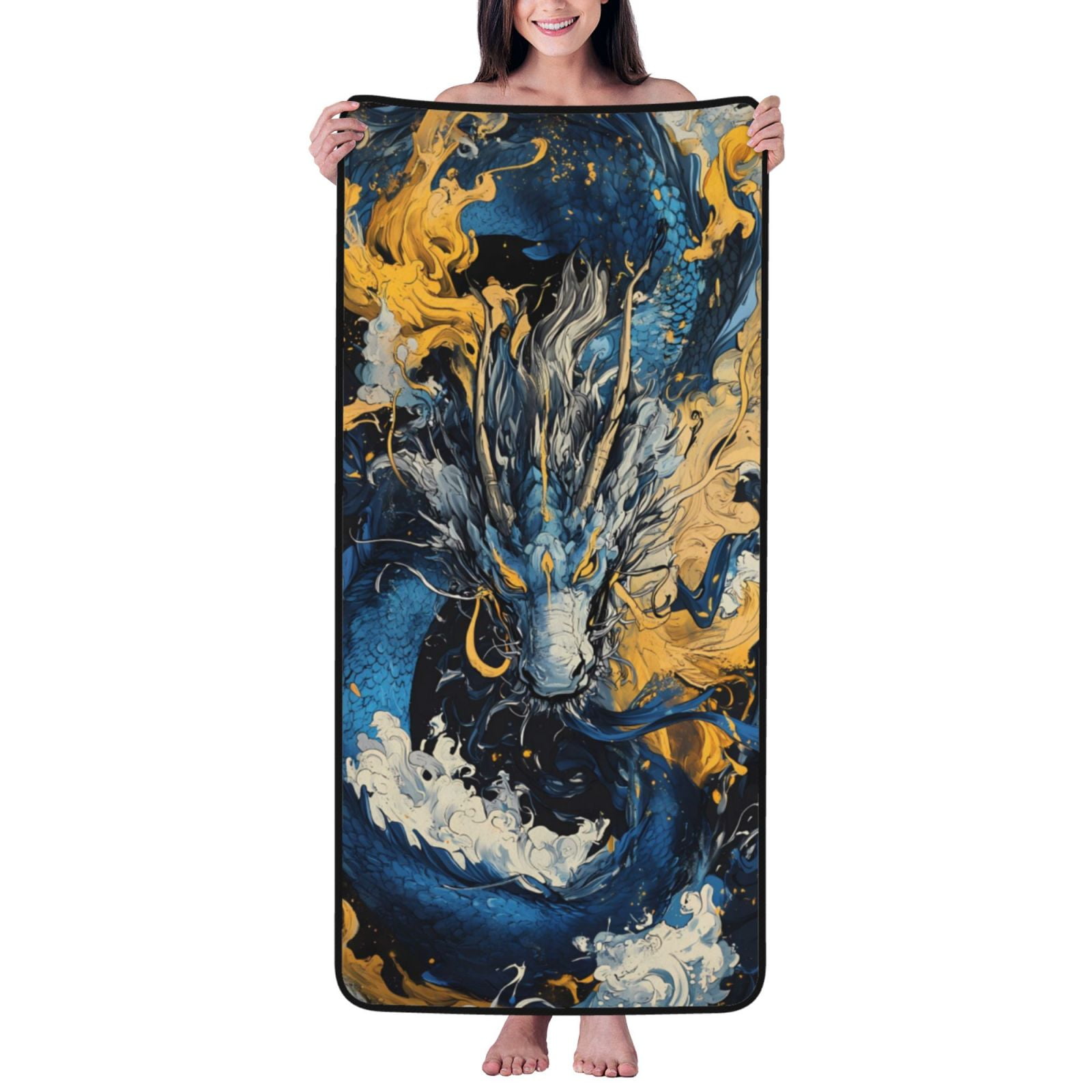 Dragons Bath Sheet Towel 75cm x 170cm Design Your Own Custom main image 1