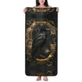Cotton Bath Towels for Bathroom Gothic Raven Portrait Microfiber