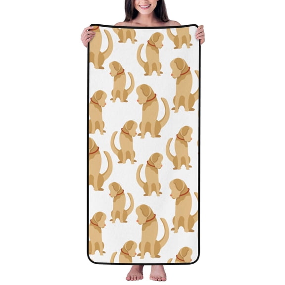 Cotton Bath Towels for Bathroom - Funny Labrador Retriever Dog Microfiber Quick Dry Towels for Body Bath Sheets, Personalized Beach Towel, Soft Shower Towels for Travel Home Beach 27*55in