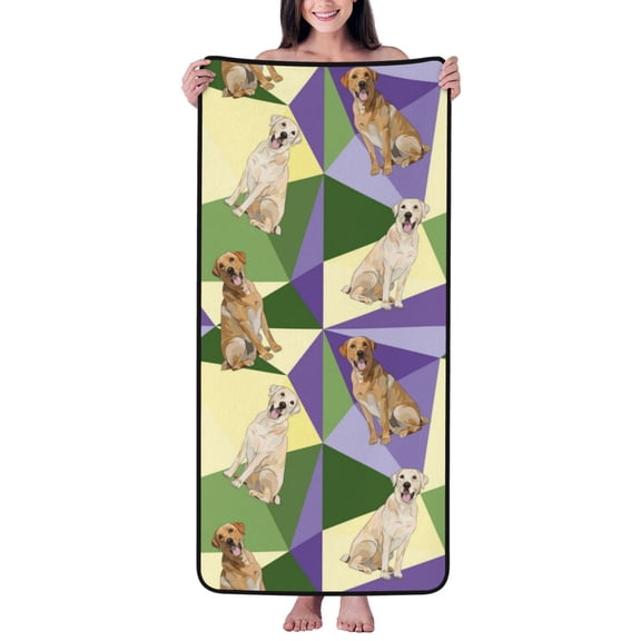Cotton Bath Towels for Bathroom - Labrador Retriever Dog No.1015 Microfiber Quick Dry Towels for Body Bath Sheets, Personalized Beach Towel, Soft Shower Towels for Travel Home Beach 27*55in