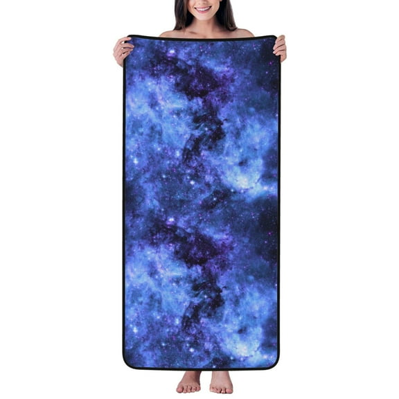 Cotton Bath Towels for Bathroom - blue Starry sky Violet aesthetic Microfiber Quick Dry Towels for Body Bath Sheets, Personalized Beach Towel, Soft Shower Towels for Travel Home Beach 27*55in