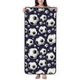 Cotton Bath Towels for Bathroom football soccer ball navyblue