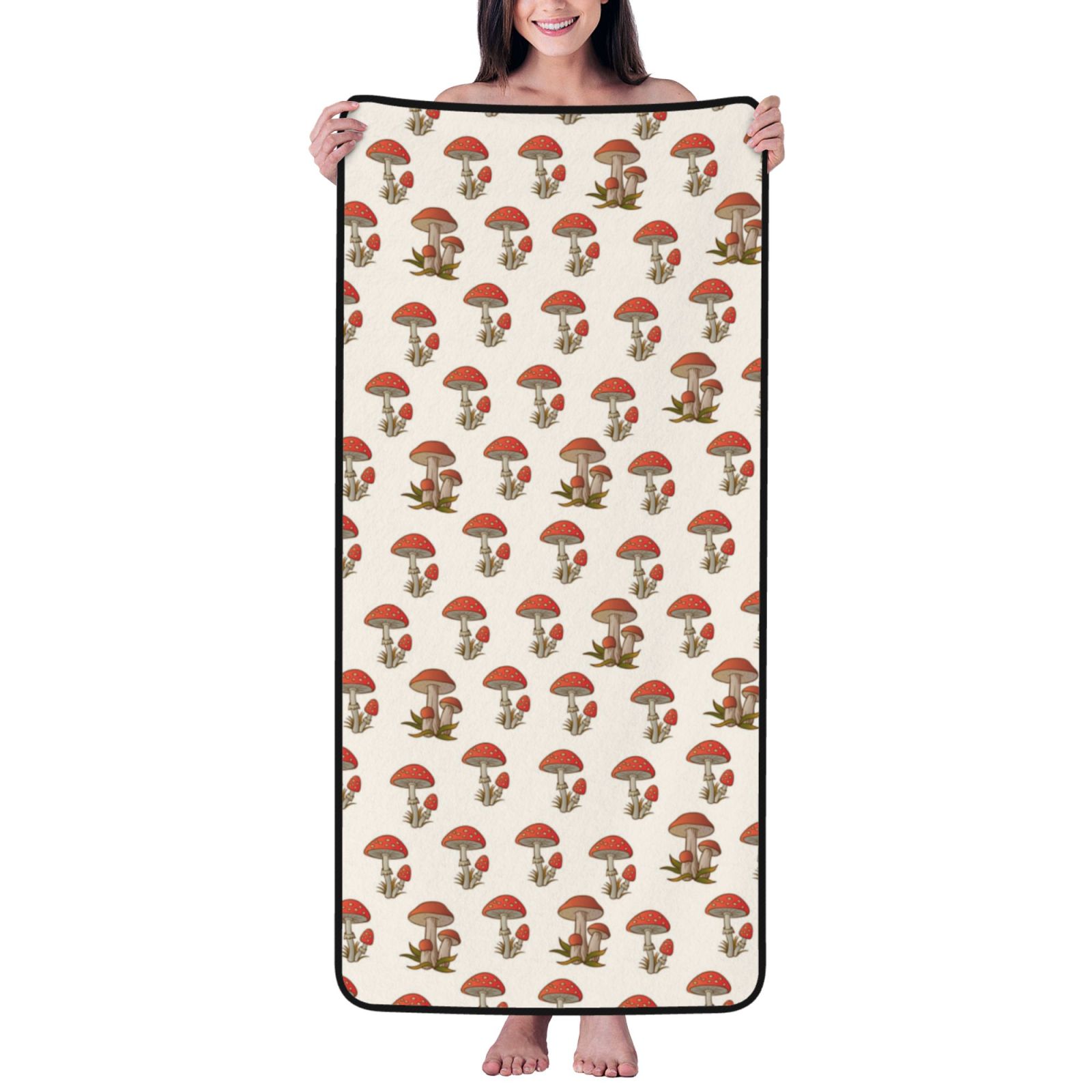 Cotton Bath Towels for Bathroom - mushroom baby Microfiber Quick Dry Towels for Body Bath Sheets, Personalized Beach Towel, Soft Shower Towels for Travel Home Beach 27*55in