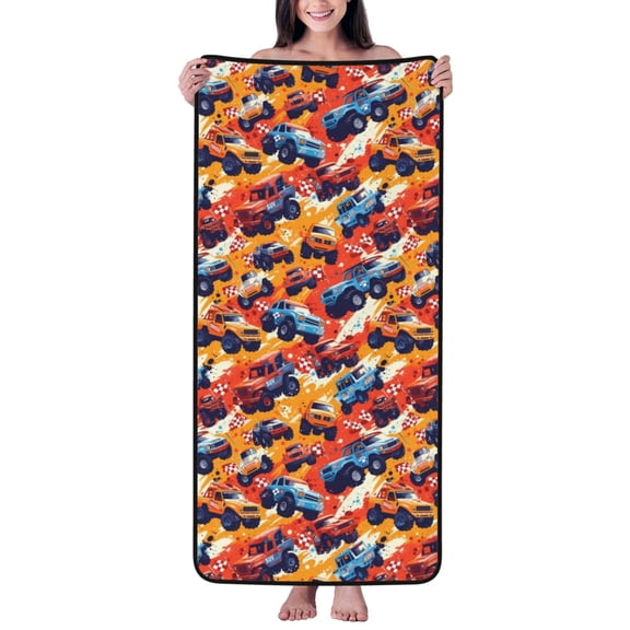 Cotton Bath Towels for Bathroom - off road racing car SUV Microfiber Quick Dry Towels for Body Bath Sheets, Personalized Beach Towel, Soft Shower Towels for Travel Home Beach 27*55in