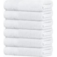 thumbnail image 1 of Cotton Bath Towels - Small and Lightweight - 14x29 Inch - 6 Pack - White, 1 of 2