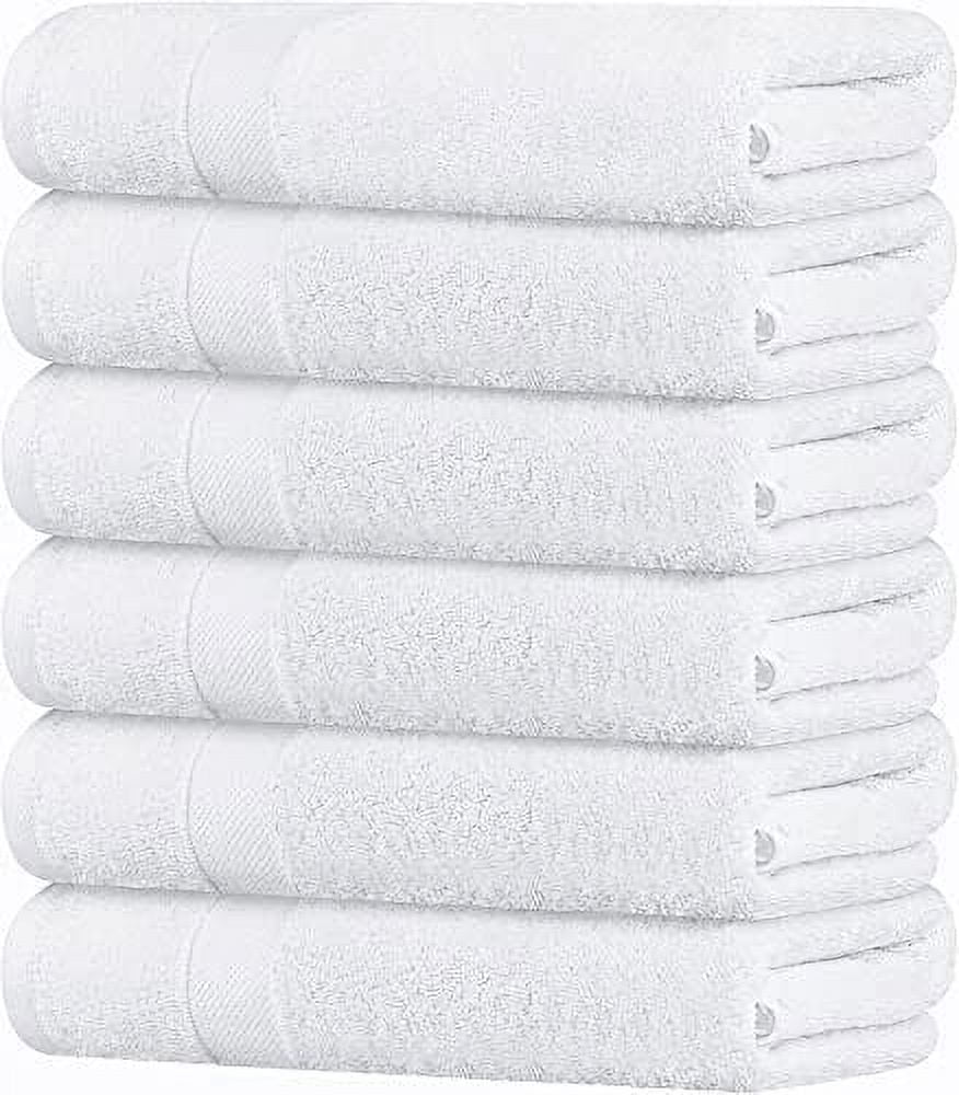 Cotton Bath Towels Small and Lightweight 22x44 Inch 6 Pack
