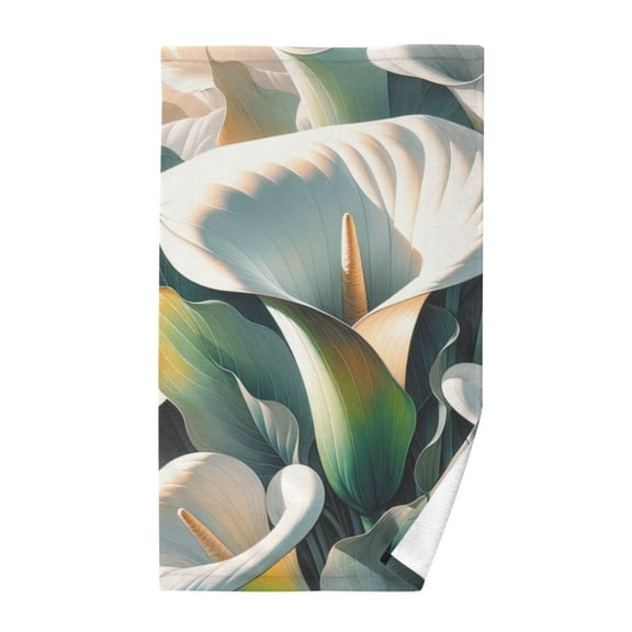 Cotton Bath Towels Soft Face Towel Absorbent Quick Dry Beautiful Soft Lilies Flower 16"x28"