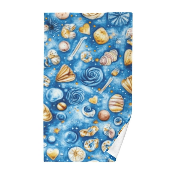 Cotton Bath Towels Soft Face Towel Absorbent Quick Dry Fantastic Shells on Sea 16"x28"