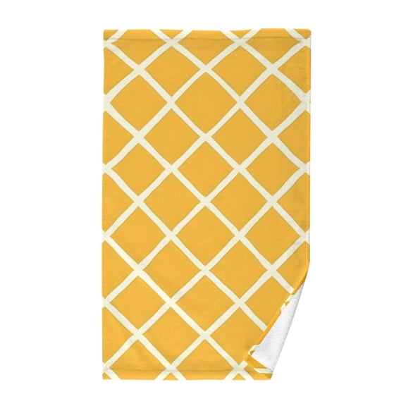 Cotton Bath Towels Soft Face Towel Absorbent Quick Dry Grid Lines 16"x28"