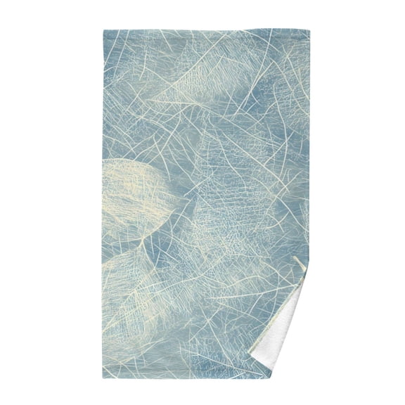 Cotton Bath Towels Soft Face Towel Absorbent Quick Dry Hand Drawn Leaf 16"x28"