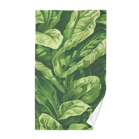 Cotton Bath Towels Soft Face Towel Absorbent Quick Dry Leafy Green Vegetable 16"x28"
