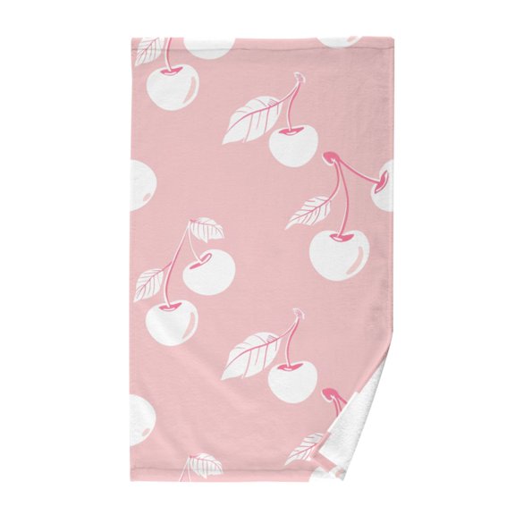 Cotton Bath Towels Soft Face Towel Absorbent Quick Dry Lovely Pink Cherry 16"x28"