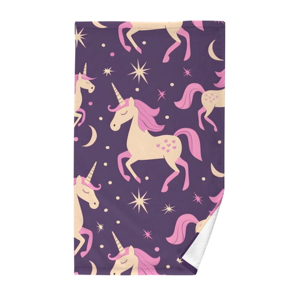 Cotton Bath Towels Soft Face Towel Absorbent Quick Dry Magic Unicorn and Star 16"x28"